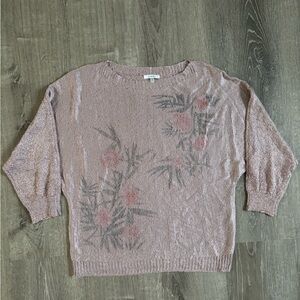 Sioni Floral Knit Sweater - Mauve and Gray